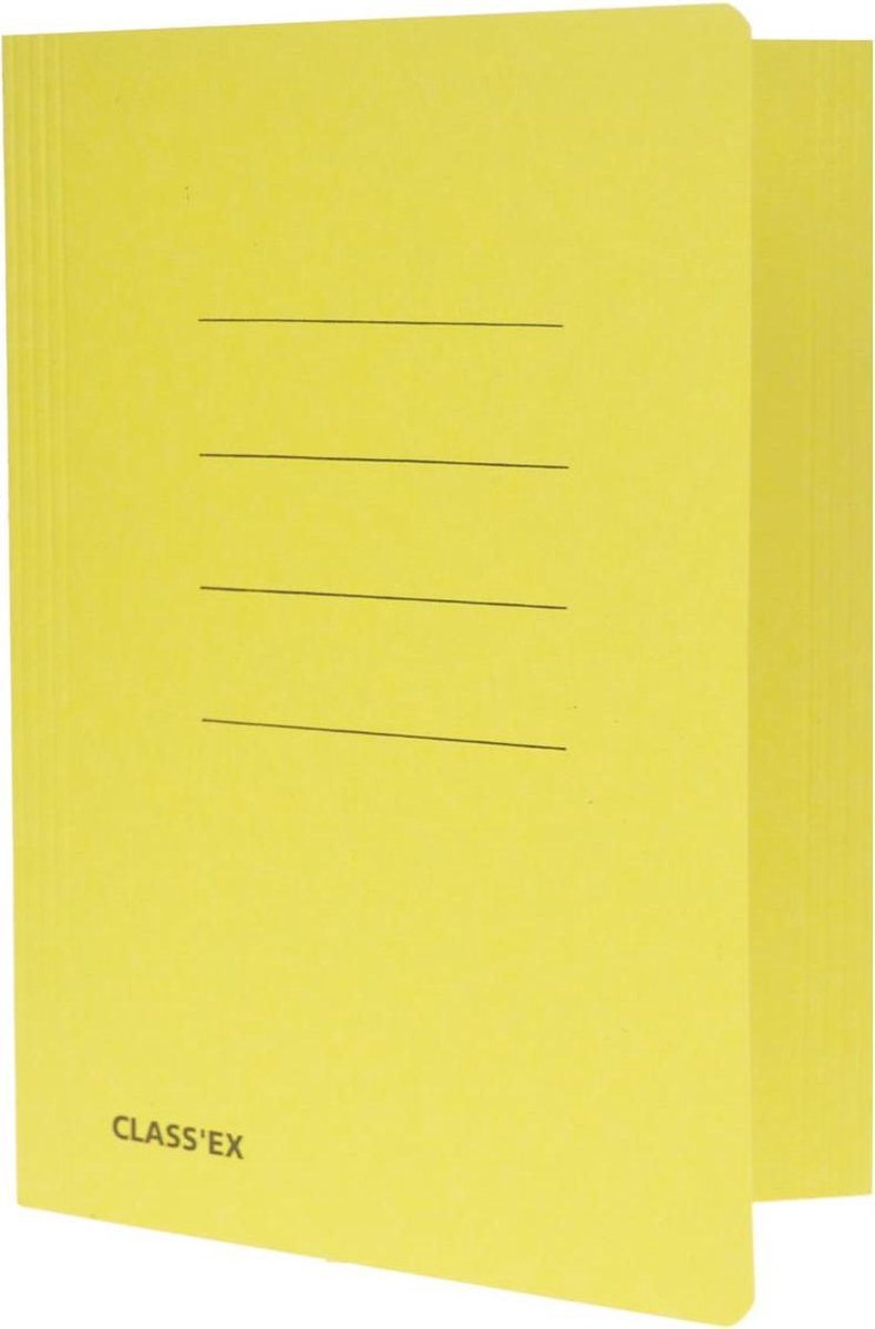 125x Class'ex dossiermap, 3 kleppen 18,2x22,5cm (voor schrift), geel