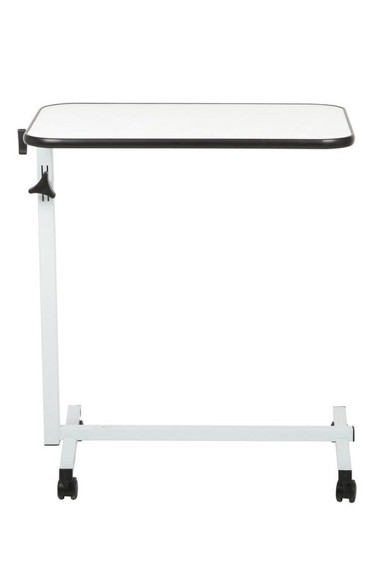 Moderne u-vormige bijzettafel 60 x 30 x 45 cm - houtlook & metaal - wit