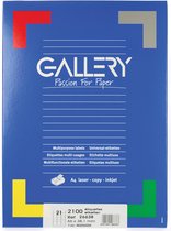 6x Gallery witte etiketten 66x38,1mm (bxh), ronde hoeken, doos a 2.100 etiketten