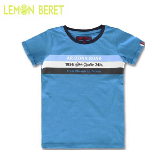 BLAUWE T-SHIRT - Kids - Lemon Beret - Maat 116 / 122