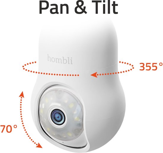 Hombli Beveiligingscamera - Bewakingscamera voor buiten met Fitting Montage - Floodlight camera - Outdoor camera - 2K - Gekleurd Nachtzicht - Bewegingsdetectie - Volgfunctie - Wit van Hombli — afbeelding 4