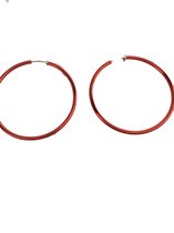 Petra's Sieradenwereld - Clipoorbel metaal rood oorring 50 mm (180)
