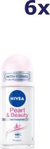 6x NIVEA Anti-Transpirant Roll-on deodorant Pearl & Beauty 50ml