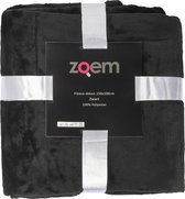 Zoem - Fleecedeken - fleece plaid - 150 x 200 - super zacht - 280 gsm - Zwart