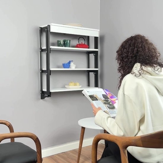 Multifunctionele klaptafel telescopische opvouwbare eettafel aan de muur gemonteerde klapbartafel op de hangende tafel