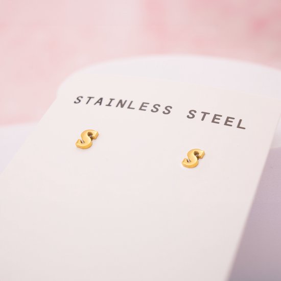 TINGN Letter Stud Earrings for Girls Gifts 14K