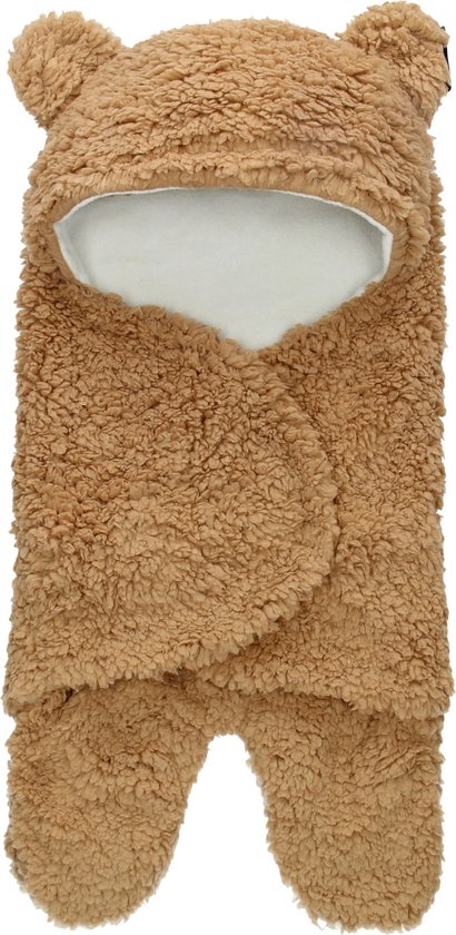 Davantho Bruine beer - Baby - Baby wikkeldeken - Buggy voetenzak - Baby slaapzak- Inbakerdoek 0-3 Maanden