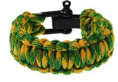 Behave Armband van paracord met verstelbaar roestvrij staal zwart slot