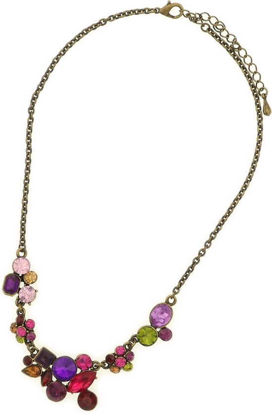 Behave Collier femme pierres multicolores 45 cm