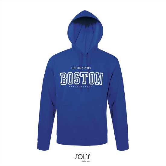 Hoodie 3-200 Boston Massachusetts - Blauw, 4xL