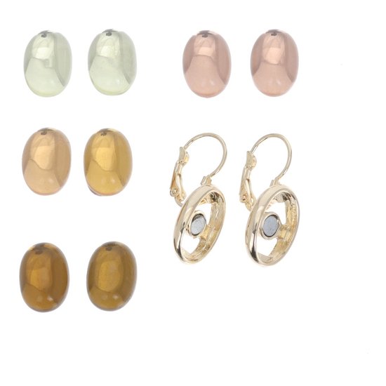 Boucles d'oreilles d'oreilles Behave - femme - couleur or - boucles d'oreilles serties de 4 pierres interchangeables