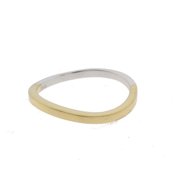 Behave Ring - zilver - goud - 925 zilver - minimalistisch design - maat 56 - 17.75mm