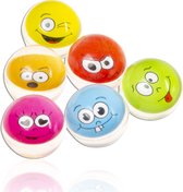 Balles rebondissantes 50 pièces Balles rebondissantes Smiley en caoutchouc - Remplisseurs de sacs de fête pour enfants - Jouets d'anniversaire pour enfants - Multicolores avec différentes variantes.
