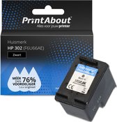 PrintAbout huismerk Inktcartridge F6U66AE (302) Zwart geschikt voor HP
