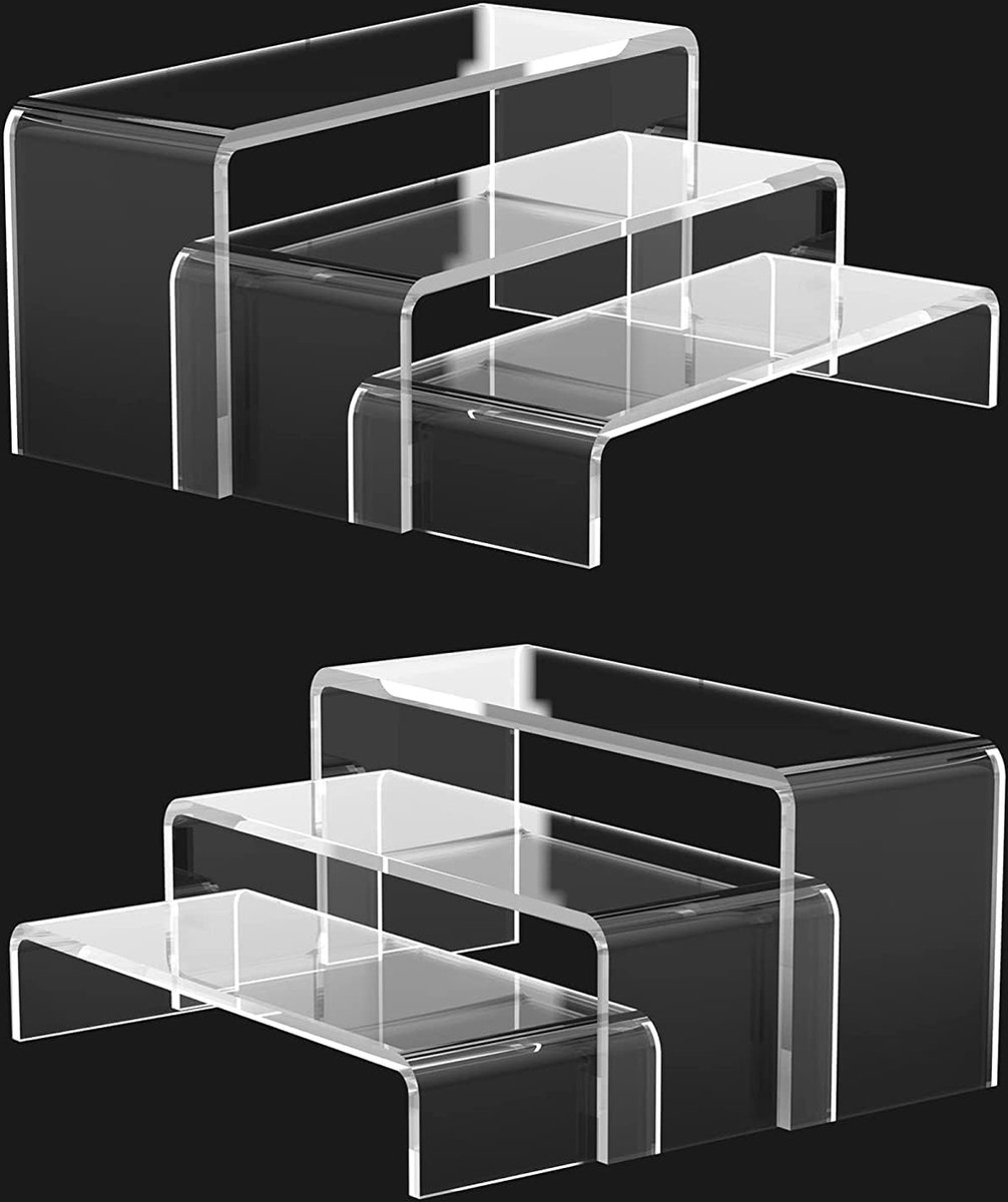 Acryl Display Standaard, 4 Niveaus, Acryl Display, Riser Rek Transparante Acrylstandaard Trap Acryl Display Rek Presentatiestandaard Met Schroeven Voor Verzamelobject Figuur Cupcake Dessert