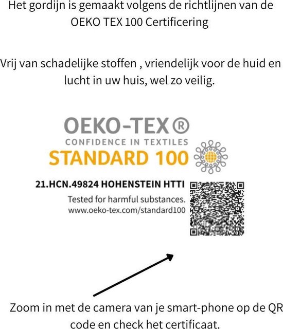 OEKO-TEX Standard 100 certificering: getest op schadelijke stoffen.