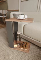 Table D'Appoint En Forme De C Réglable | Plateau Rotatif 360°, Hauteur 41-81 Cm | Pour Canapé, Lit, Salle De Bain - 2