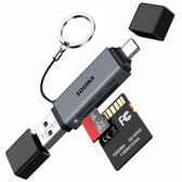 Sounix SD Kaartlezer - USB 3.0 Card Reader - OTG Kaartlezer - High Speed Cardreader voor SD/Micro SD - Geschikt voor Telefoon, PC en Tablet - Aluminium