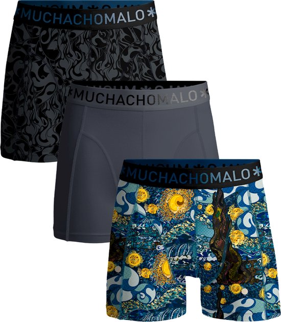 Muchachomalo Heren Boxershorts - 3 Pack - Maat L - 95% Katoen - Mannen Onderbroeken