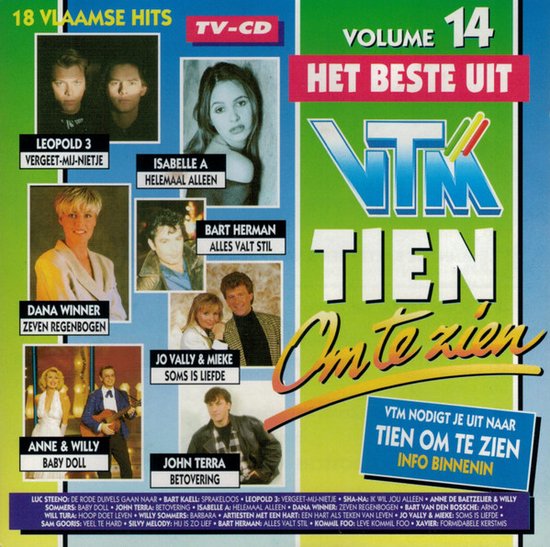 Hoes van de CD "Het Beste Uit Tien Om Te Zien Vol. 14" met op de voorgrond het VTM-logo.