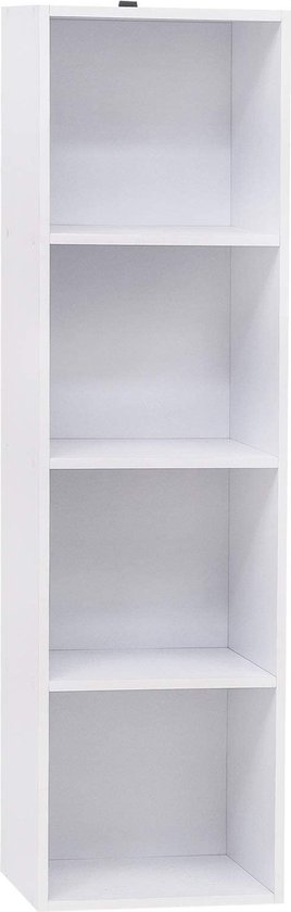 Rootz Boekenkast - Boekenplank - Opbergmeubel - Displayplank - Rekkensysteem - Organisator - Wit - 30x106x24 cm