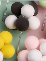 Ballonnen bundel Taartdecoratie - Taartversiering ballonnen- zwart/wit taart decoratie - feestelijke caketopper balbundel 1 stuk, 8 ballonnen