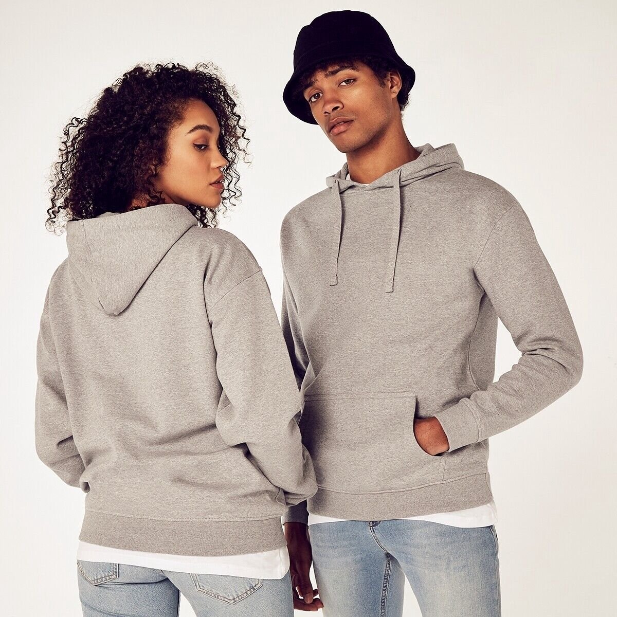 Vanilla Sweater met capuchin Hoodie 280 GSM Fabric, 80% katoen 20% polyester – Grijs Regular Fit -XL-