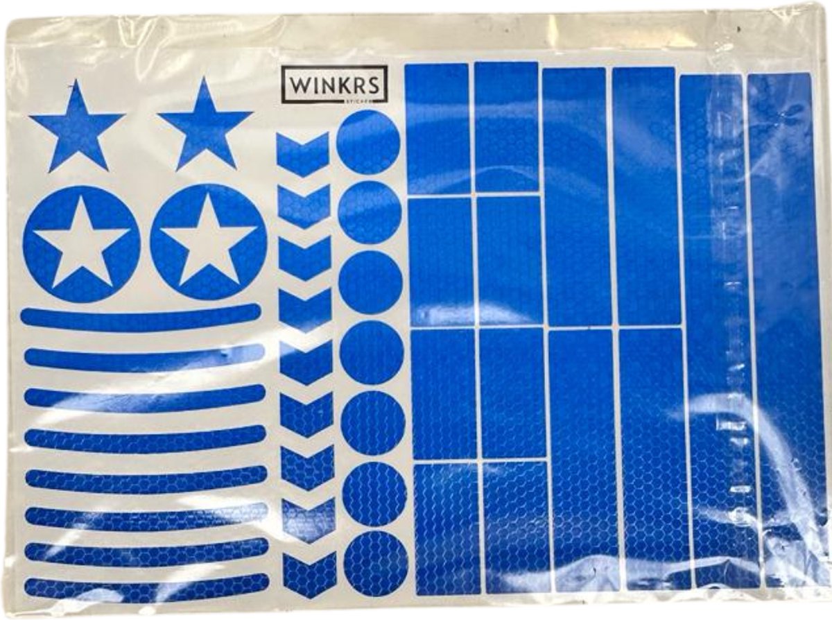 Fietsreflector - Reflecterende Veiligheids stickers blauw  - Reflectie tape voor in het verkeer - Maak wandelwagens, koffers, buggy's, skelters, helms, fietsen etc goed zichtbaar in het donker. — afbeelding 2