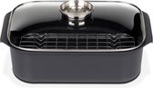 rectangular roaster Gourmet with aroma glass lid and grill insert, cast aluminum, ø approx. 40 x 26 x H 11cm (optimized heat distribution on all types of stoves - except induction)