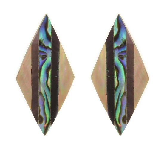 Behave Boucle d'oreille coquillage diamant argenté 4 cm