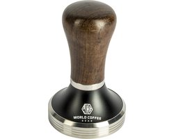 World Coffee Gear - Espresso Tamper - 58mm doorsnede - LET OP voor filterbakje 58mm (meet ajb op) - Koffie tamper - Barista essentials - Walnoot, aluminium, RVS