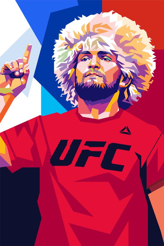 Khabib Nurmagomedov Poster | Khabib Poster | Dagestan | UFC | GOAT | MMA Poster | 51x71cm | Wanddecoratie | Muurposter | Pop Kunst | Sport Poster | Geschikt om in te lijsten