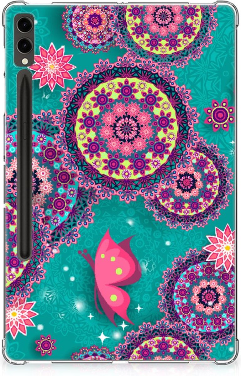 Samsung Galaxy Tab S9 Plus Tablethoes Cirkels en Vlinders