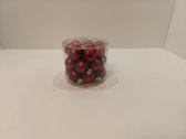 Kerstballen - glas - mat - rood -24 stuks - 25 mm