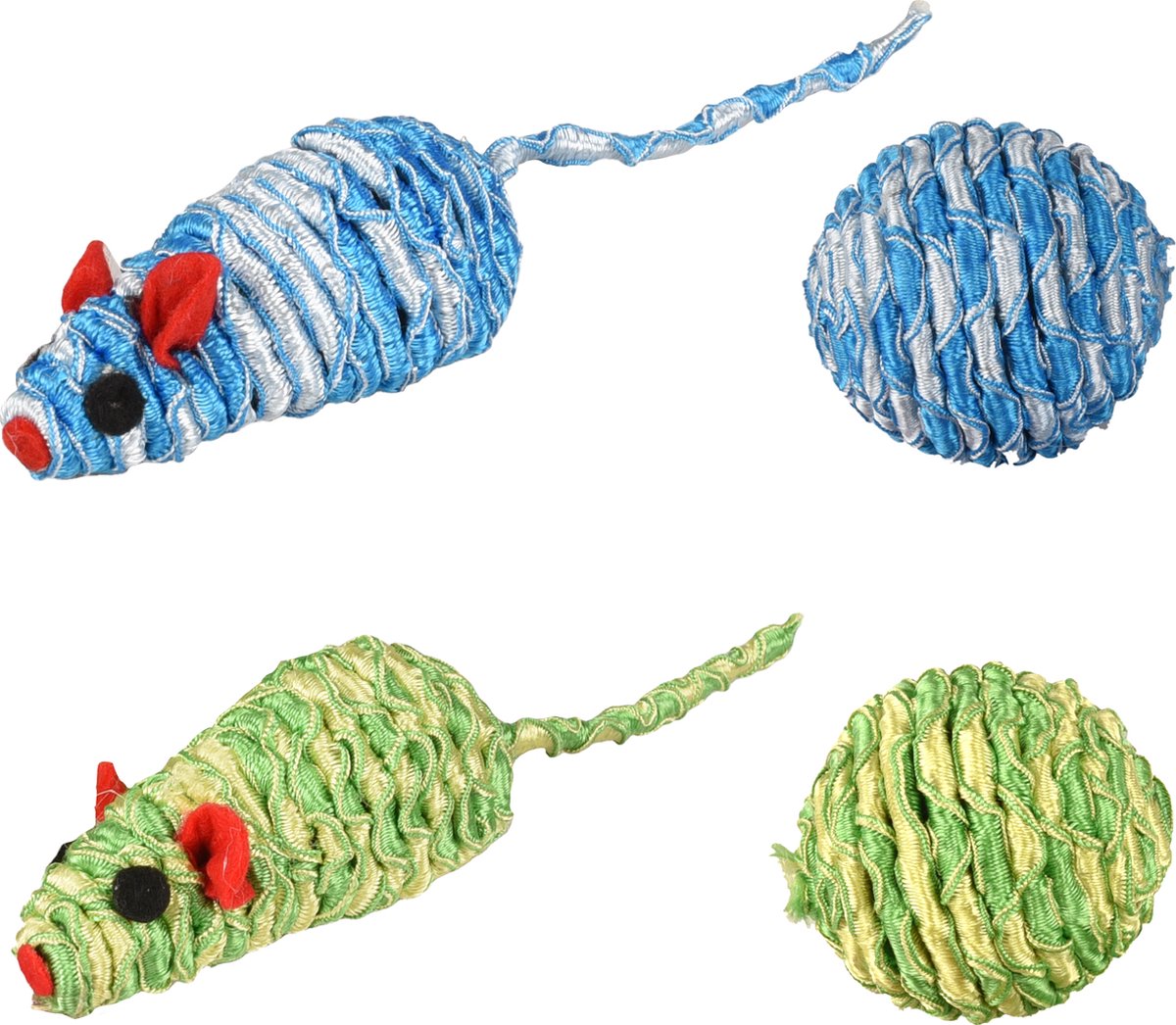 Flamingo Zyra - Speelgoed Katten - Ps Muis + Bal Zyra Assortiment - 2st - 128687 - 2st