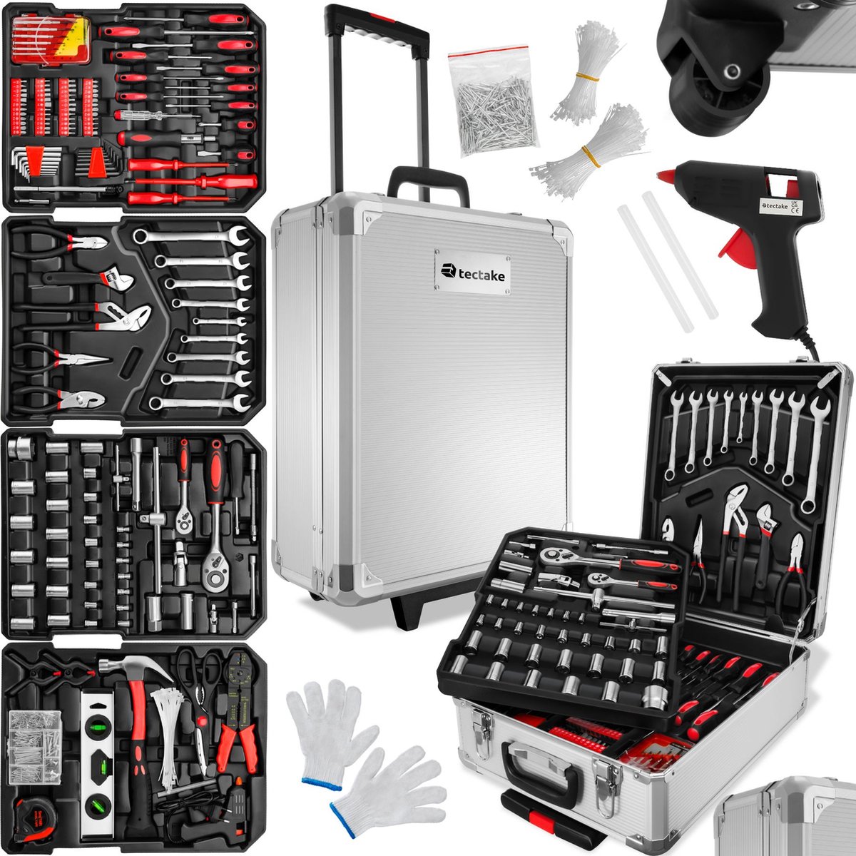 AREBOS Boîte à outils 1200 pièces Boîte à outils Coffret à outils