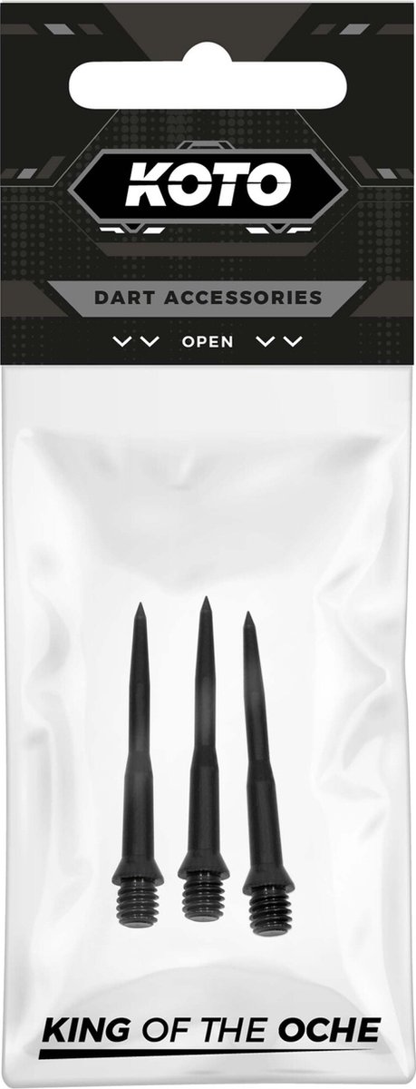 KOTO Pro Conversie tips Zwart, Hoogwaardige zilveren Conversietips, Softtip darts naar Stalentip, Set van 3 tips, lengte 32 mm