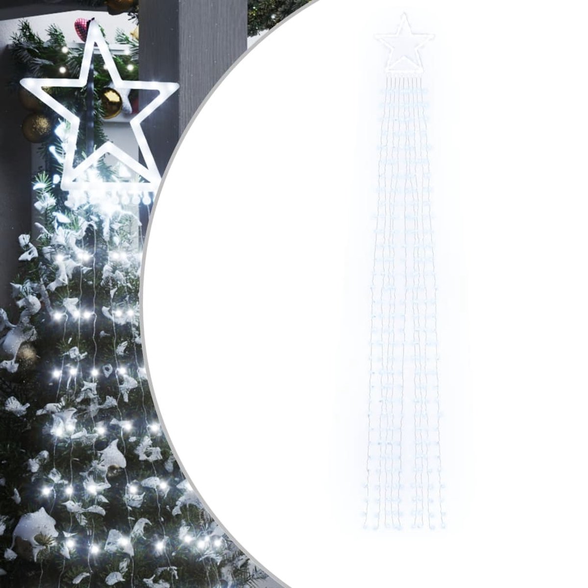 vidaXL Kerstboomverlichting - 320 - koudwitte - LED's - 375 - cm