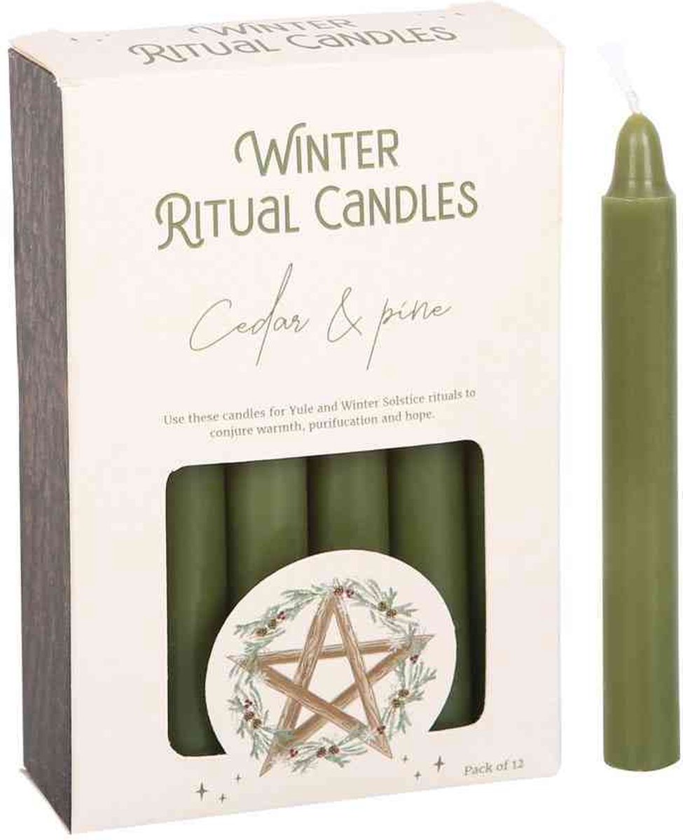 Something Different - Cedar & Pine Winter Ritual Spell Candles Geurkaars - Groen