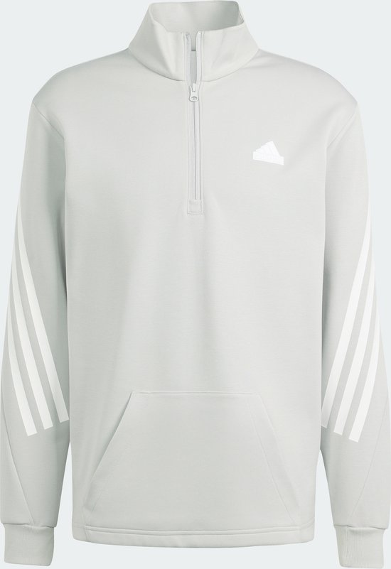 adidas Sportswear Future Icons 3-Stripes Sweatshirt met Halflange Rits - Heren - Grijs- L
