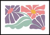 Poster Abstract Matisse flowers - Abstracte poster - 30x40 cm - Exclusief lijst - WALLLL
