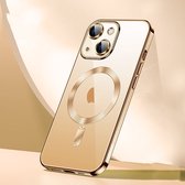 Sulada Soft case TPU en shockproof en lensbeschermer met magnetische ring voor de iPhone 15 Plus Goud