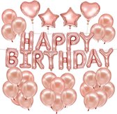 70 Delig - Rose Gouden Verjaardag Decoratie Set - "Happy Birthday" Banner, Folie Ballonnen - Perfect voor Meisjes & Vrouwen - Compleet Feestpakket voor Elke Leeftijd