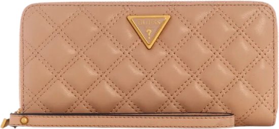 Guess Giully SLG Grand portefeuille Zip Around femme - Beige - Taille unique