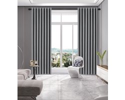 SB Line Kant en klaar Gordijn - Verduisterend - Met ringen - 300x260 cm - Grijs