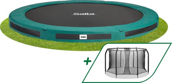Salta Premium Ground - Inground trampoline met veiligheidsnet - ø 427 cm - Groen