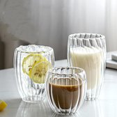 Dubbelwandige koffieglazen, 2 stuks, dubbelwandige latte macchiato-glazen, borosilicaatglas, koffiekopjes voor theeglazen, ijskoffie, thermoglazen, dubbelwandige espressokopjes, glazen latte glazen (3 stuks)