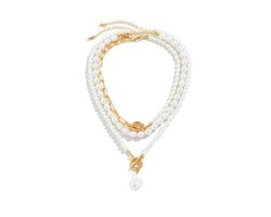 Chain Pearl - Parel Ketting | Set 3 stuks | Imitatieparel / Bijoux | Fashion Favorite