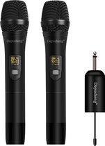 2 microfoon W2 UHF draadloos microfoonsysteem Handheld LED-microfoon UHF-luidspreker met draagbare ontvanger