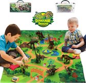 Dinosaurus Speelmat - Dino Speelkleed met Opbergdoos - Vloerkleed Dinosaurussen - Dino speelset - Speelgoed voor jongens - T-rex